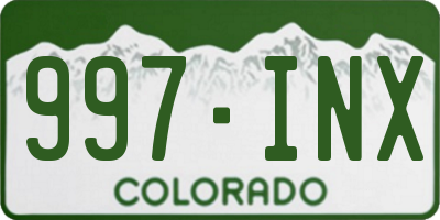 CO license plate 997INX