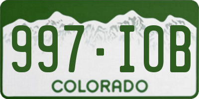 CO license plate 997IOB