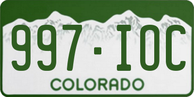 CO license plate 997IOC