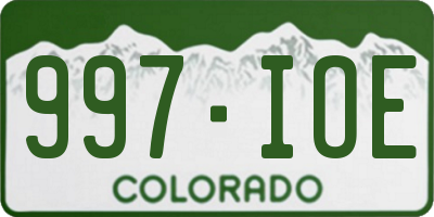 CO license plate 997IOE