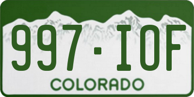 CO license plate 997IOF