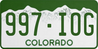 CO license plate 997IOG