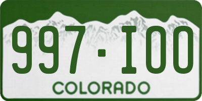 CO license plate 997IOO