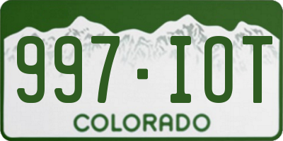 CO license plate 997IOT