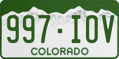 CO license plate 997IOV
