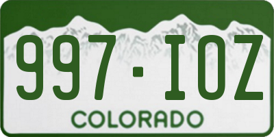 CO license plate 997IOZ