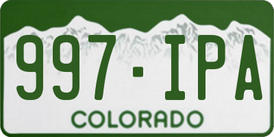 CO license plate 997IPA