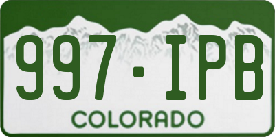 CO license plate 997IPB