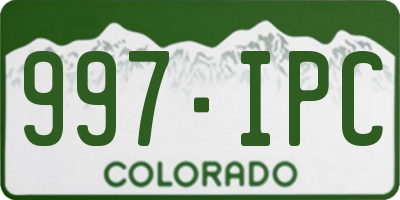 CO license plate 997IPC