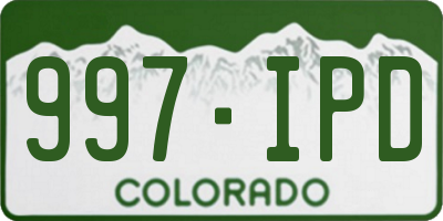CO license plate 997IPD
