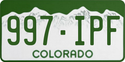 CO license plate 997IPF