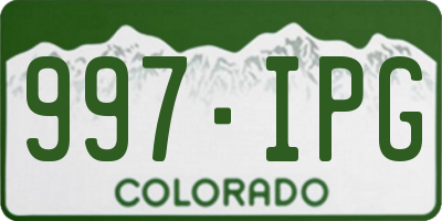 CO license plate 997IPG