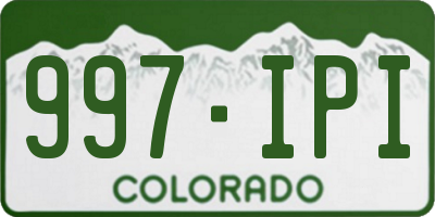 CO license plate 997IPI