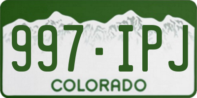 CO license plate 997IPJ