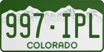 CO license plate 997IPL