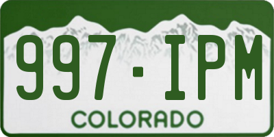 CO license plate 997IPM