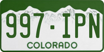 CO license plate 997IPN