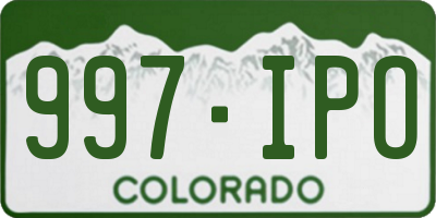CO license plate 997IPO