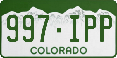 CO license plate 997IPP