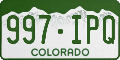 CO license plate 997IPQ