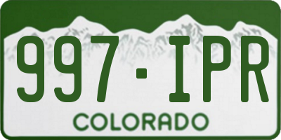 CO license plate 997IPR