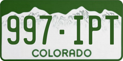 CO license plate 997IPT