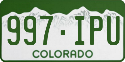 CO license plate 997IPU