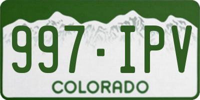 CO license plate 997IPV