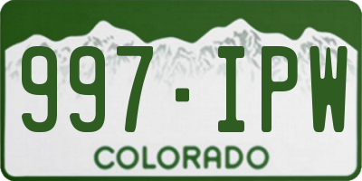 CO license plate 997IPW