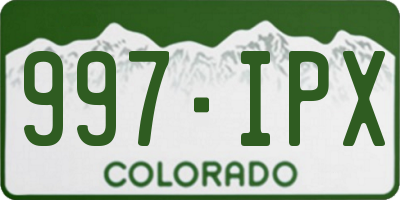 CO license plate 997IPX