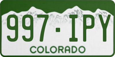 CO license plate 997IPY