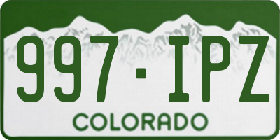 CO license plate 997IPZ