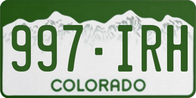 CO license plate 997IRH