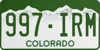 CO license plate 997IRM