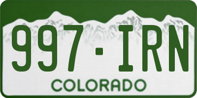 CO license plate 997IRN