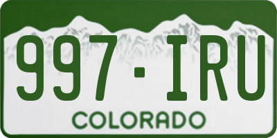 CO license plate 997IRU