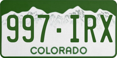 CO license plate 997IRX
