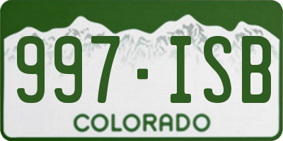 CO license plate 997ISB