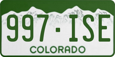 CO license plate 997ISE