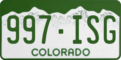 CO license plate 997ISG