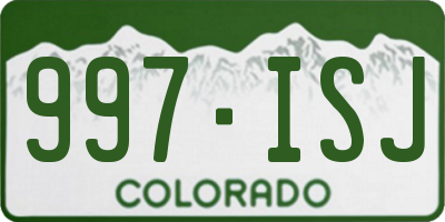 CO license plate 997ISJ
