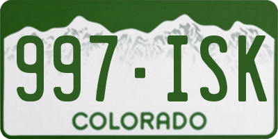 CO license plate 997ISK