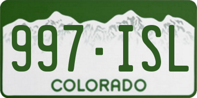 CO license plate 997ISL