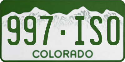 CO license plate 997ISO