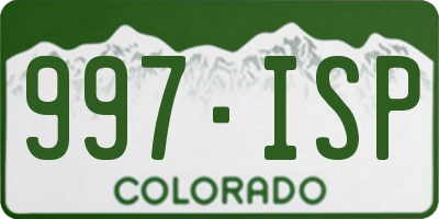 CO license plate 997ISP