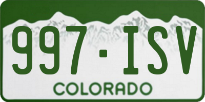 CO license plate 997ISV