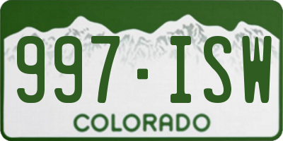 CO license plate 997ISW