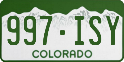 CO license plate 997ISY