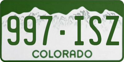 CO license plate 997ISZ