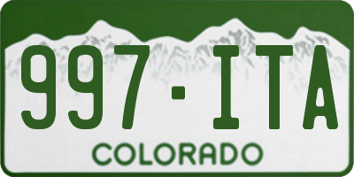 CO license plate 997ITA